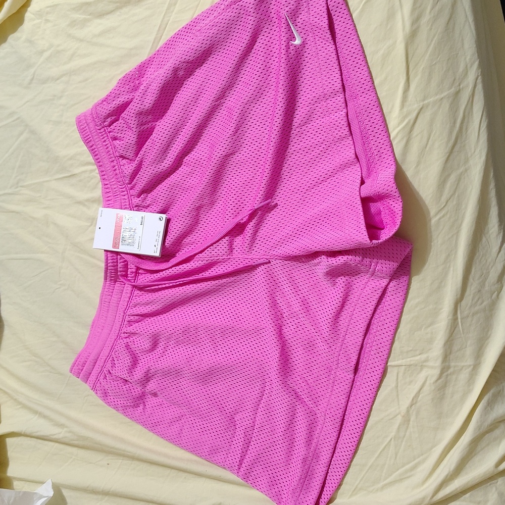 New Woman Nike Bright Pink Athletic Shorts Size Large